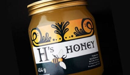 H's Honey label design