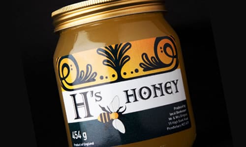 H's Honey label design