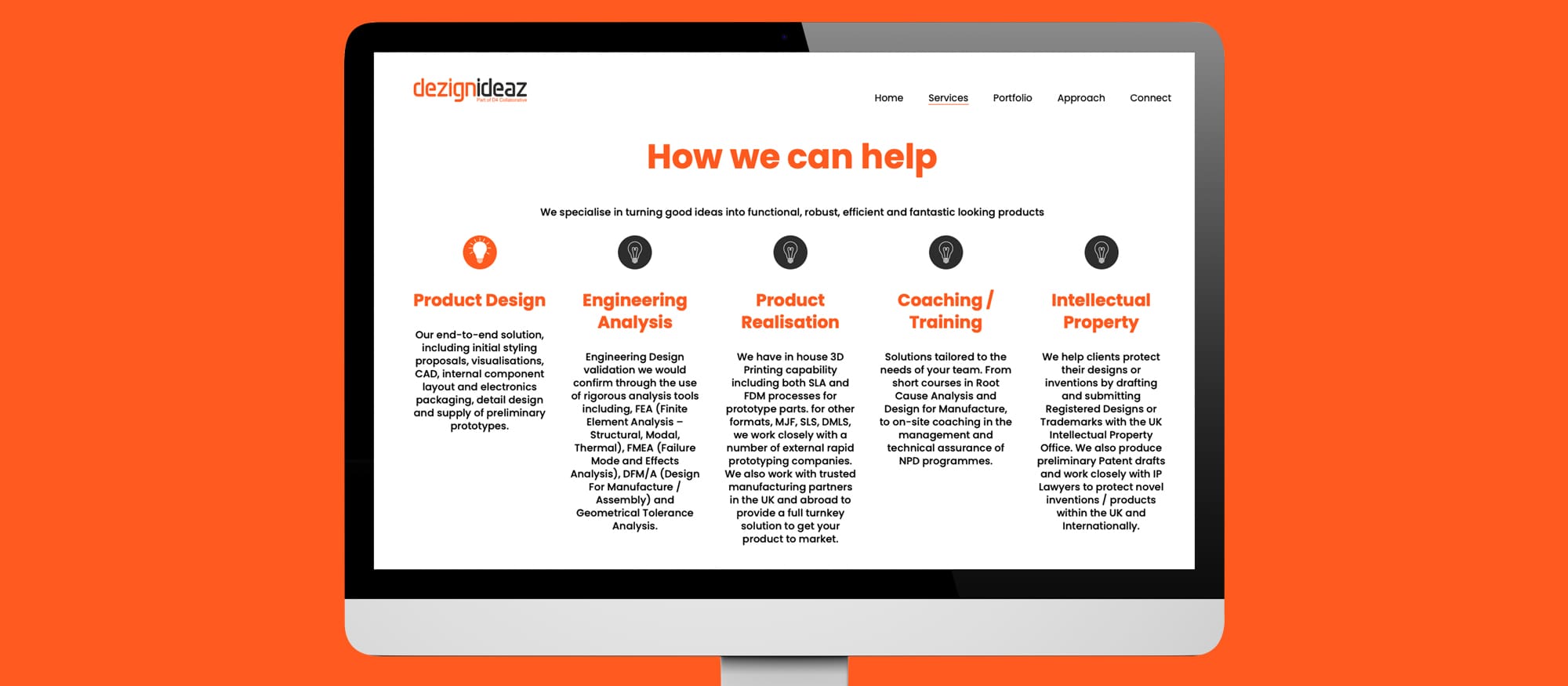 Dezign Ideaz website on desktop
