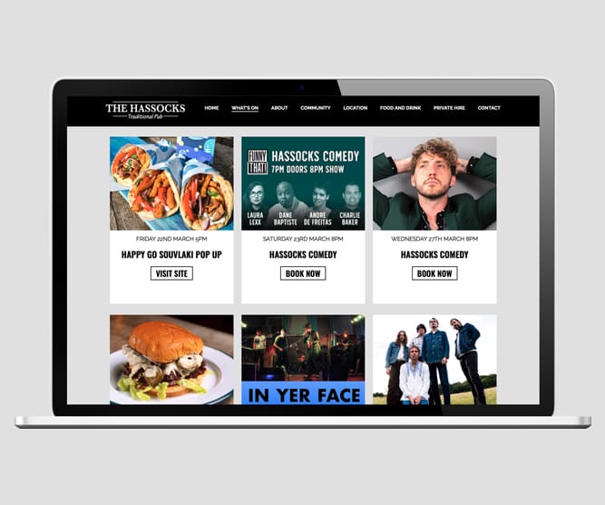 The Hassocks website on laptop