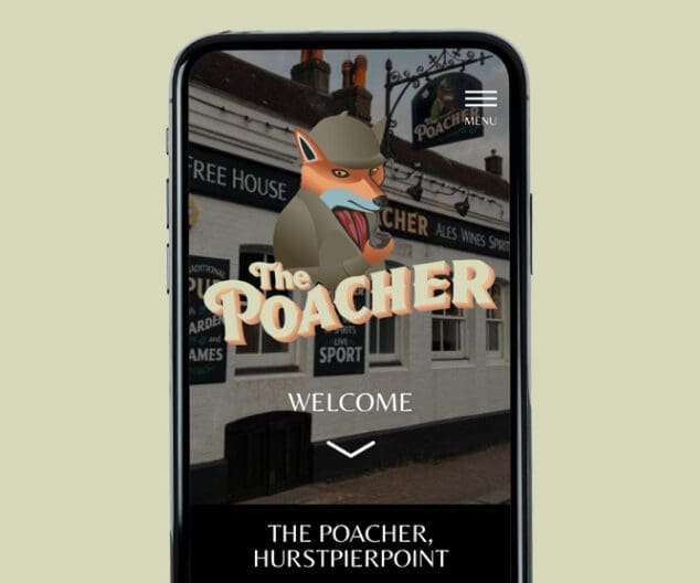 Poacher pub website on mobile