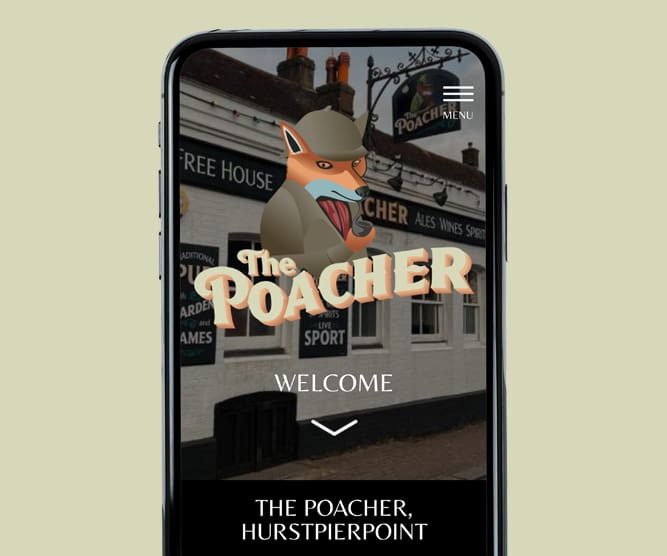 Poacher pub website on mobile