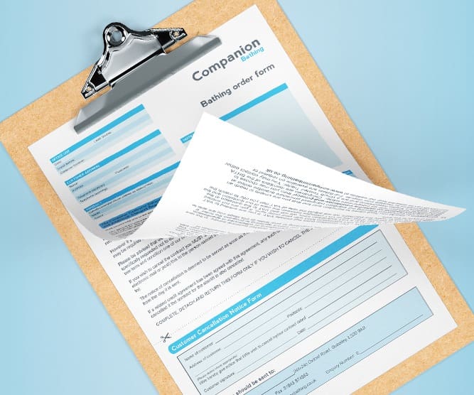 Rebrand and logo design for Companion Stairlifts - picture of branded literature