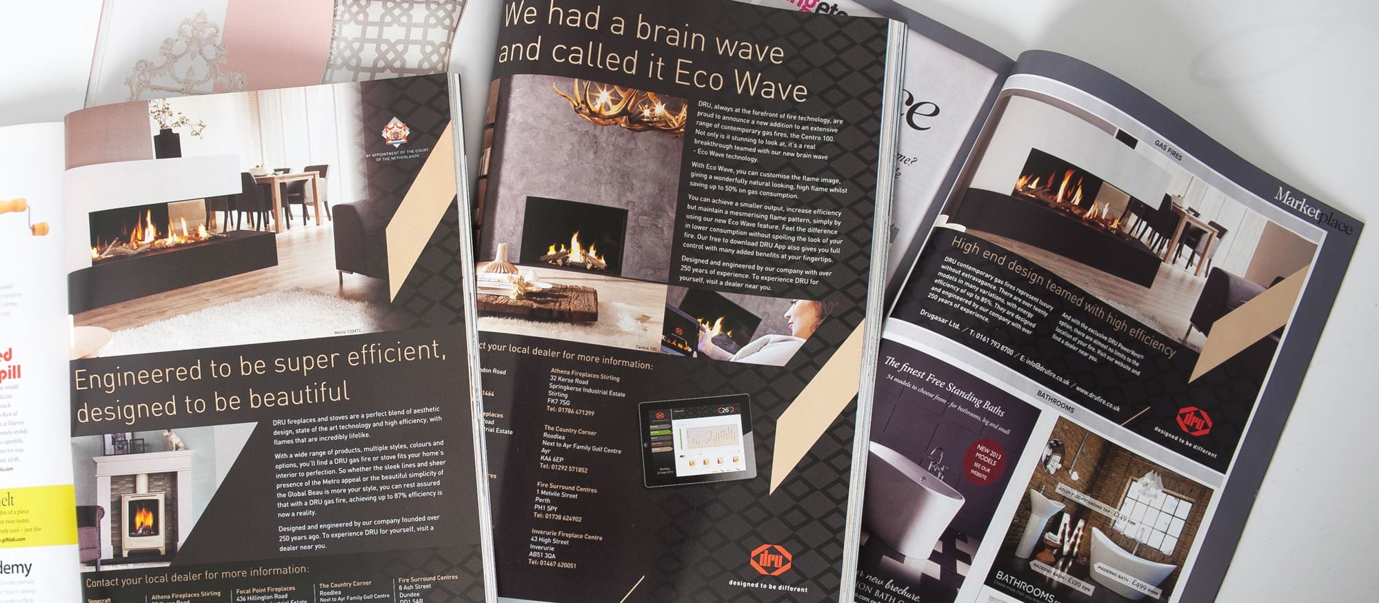 National press advertising campaign for Dru Fire.