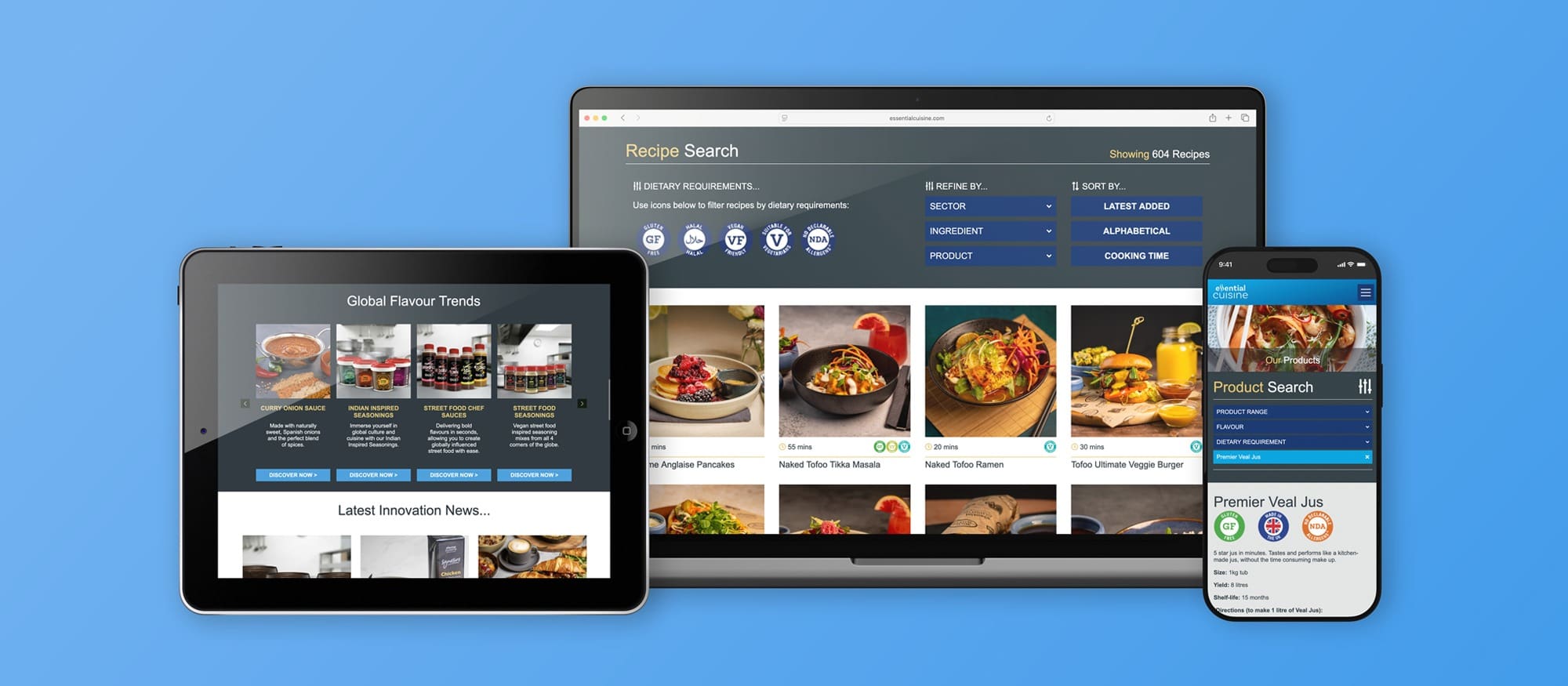 Essential Cuisine - Food Service Website Re-Design