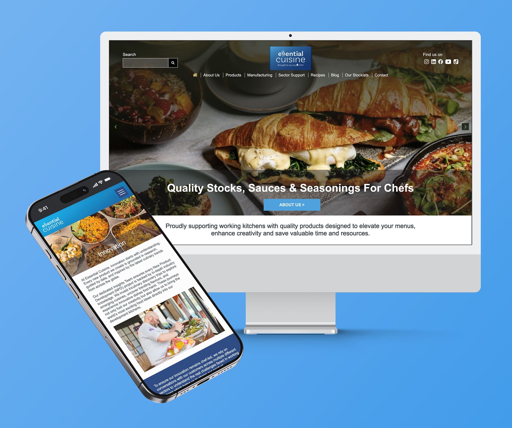 Essential Cuisine - Food Service Website Re-Design