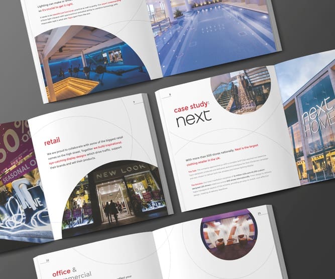 Marketing brochure design for Tagra Lighting - Next case study image