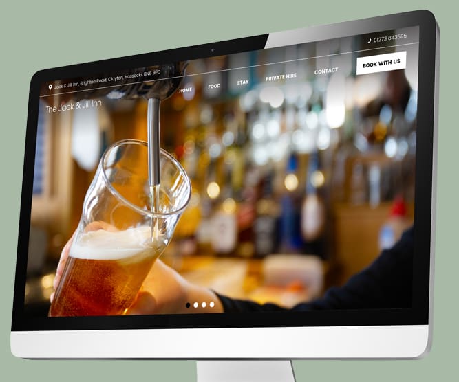 Pub website design for the Jack and Jill Inn, Clayton